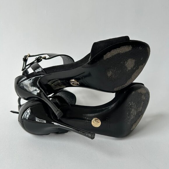 GUCCI VINTAGE SS08 BLACK SUEDE SANDALS SIZE 37.5 - Picture 9 of 9